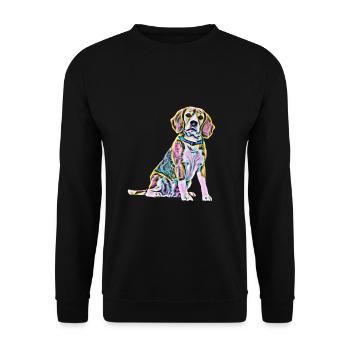 beagle - Unisex Sweatshirt - black - Front - Alina (178cm) & Michal (187cm)
