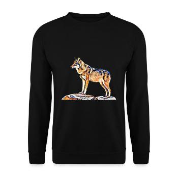 wolf - Unisex Sweatshirt - black - Front - Alina (178cm) & Michal (187cm)