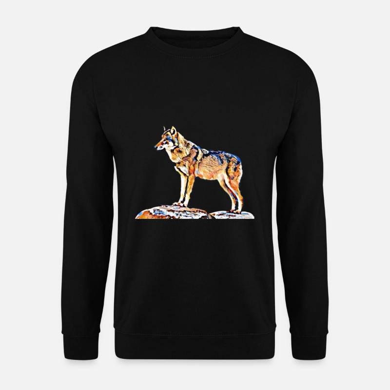 Wolf - Unisex Pullover - Schwarz