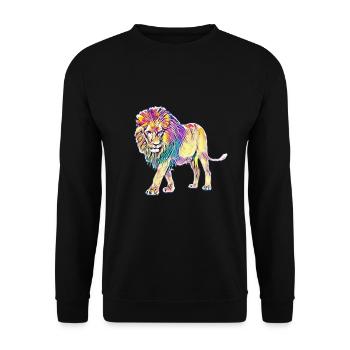 Lion - Sweat-shirt Unisexe - noir - Devant - Alina (178cm) & Michal (187cm)