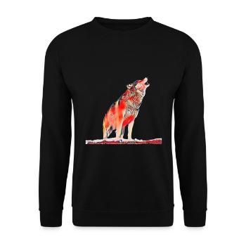 Loup - Sweat-shirt Unisexe - noir - Devant - Alina (178cm) & Michal (187cm)
