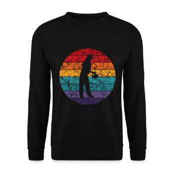 Retro Flower Lovers - Florist - Unisex Sweatshirt - black - Front - Alina (178cm) & Michal (187cm)