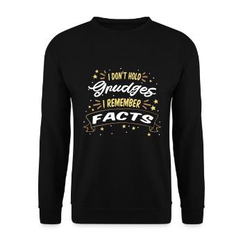 Je n’ai pas de rancune, je me souviens des faits - Sweat-shirt Unisexe - noir - Devant - Alina (178cm) & Michal (187cm)