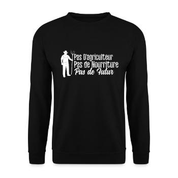 pas d'agriculteur pas de nourriture pas de futur - Sweat-shirt Unisexe - noir - Devant - Alina (178cm) & Michal (187cm)
