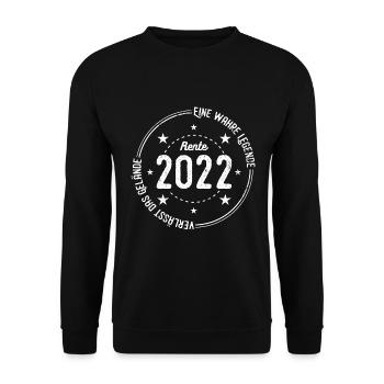 Rente 2022 Eine Legende Verlässt Das Gelände - Unisex Pullover - Schwarz - Vorne - Alina (178cm) & Michal (187cm)