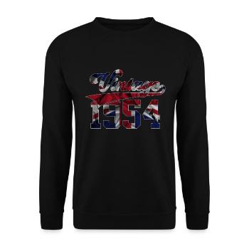 VINTAGE 1954 72E ANNIVERSAIRE BRITANNIQUE - Sweat-shirt Unisexe - noir - Devant - Alina (178cm) & Michal (187cm)