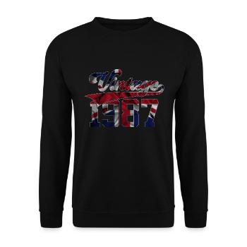39E ANNIVERSAIRE VINTAGE 1987 - Sweat-shirt Unisexe - noir - Devant - Alina (178cm) & Michal (187cm)