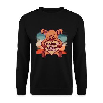 Bacon is my soul animal Funny bacon lover - Unisex Sweatshirt - black - Front - Alina (178cm) & Michal (187cm)