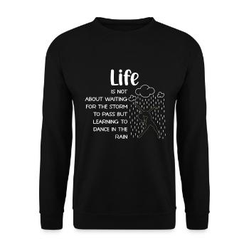 La vie n’est pas une question d’attente - Sweat-shirt Unisexe - noir - Devant - Alina (178cm) & Michal (187cm)