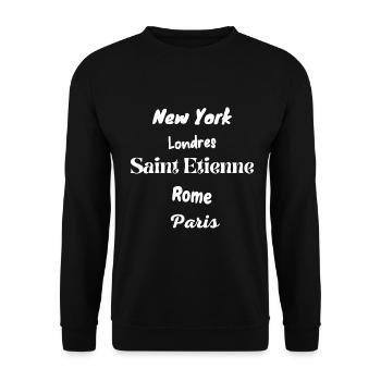 Saint Etienne - Sweat-shirt Unisexe - noir - Devant - Alina (178cm) & Michal (187cm)