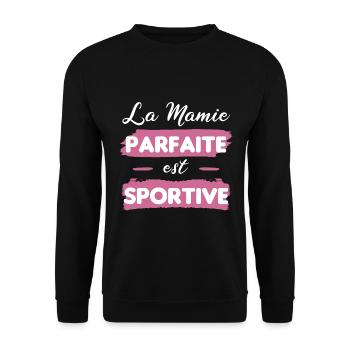 cadeau drôle mamie parfaite sportive sport - Sweat-shirt Unisexe - noir - Devant - Alina (178cm) & Michal (187cm)