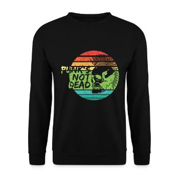 Punk's not dead Punkrock Musik Punker Retro Punk - Unisex Pullover - Schwarz - Vorne - Alina (178cm) & Michal (187cm)