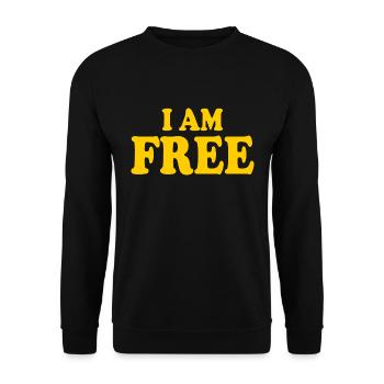 I am free - Unisex Pullover - Schwarz - Vorne - Alina (178cm) & Michal (187cm)