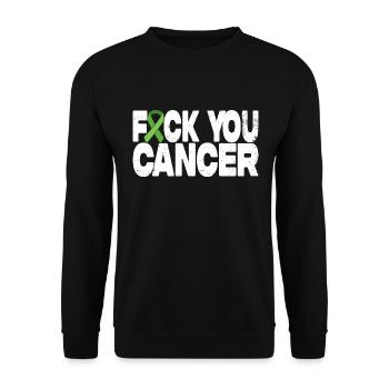 Fuck You Cancer - Green Ribbon - Unisex Sweatshirt - black - Front - Alina (178cm) & Michal (187cm)