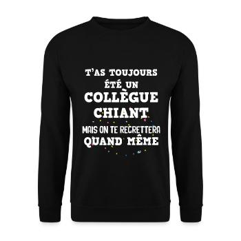 Collègue Chiant Mais On T'aime Cadeau Départ - Sweat-shirt Unisexe - noir - Devant - Alina (178cm) & Michal (187cm)