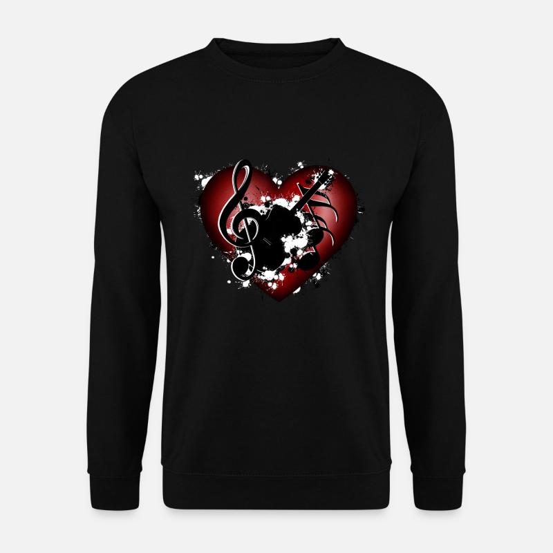 Guitare Heart - Sweat-shirt Unisexe - noir