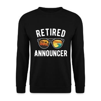 Retirement Beach Announcer - Unisex Sweatshirt - black - Front - Alina (178cm) & Michal (187cm)