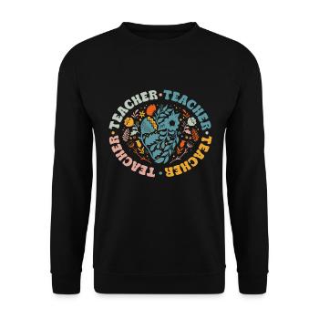 Journée des enseignants hippies drôles de retour à l’école - Sweat-shirt Unisexe - noir - Devant - Alina (178cm) & Michal (187cm)