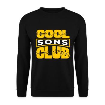 Cool Sons Club Groovy Retro Dad Mom Father's Day - Unisex Sweatshirt - black - Front - Alina (178cm) & Michal (187cm)