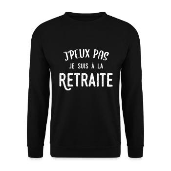 J'peux pas je suis à la retraite Retraitée humour - Sweat-shirt Unisexe - noir - Devant - Alina (178cm) & Michal (187cm)