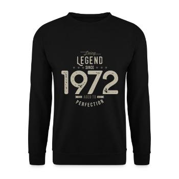 legend since 1972 cadeau d'anniversaire 52 ans - Sweat-shirt Unisexe - noir - Devant - Alina (178cm) & Michal (187cm)