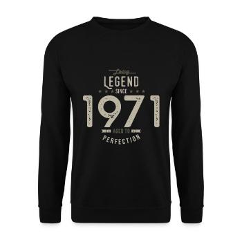 legend since 1971 cadeau d'anniversaire 52 ans - Sweat-shirt Unisexe - noir - Devant - Alina (178cm) & Michal (187cm)