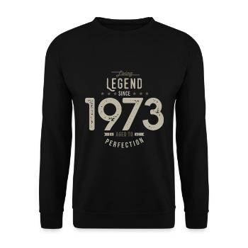 legend since 1973 birthday gift 50 years - Unisex Sweatshirt - black - Front - Alina (178cm) & Michal (187cm)