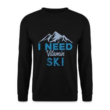 I need vitamin skis - Unisex Sweatshirt - black - Front - Alina (178cm) & Michal (187cm)
