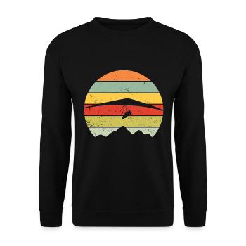 Hanggleiter Drachenflieger Deltasegler - Unisex Pullover - Schwarz - Vorne - Alina (178cm) & Michal (187cm)