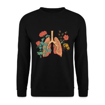 The lungs of flowers - blooming beauty of the - Unisex Sweatshirt - black - Front - Alina (178cm) & Michal (187cm)