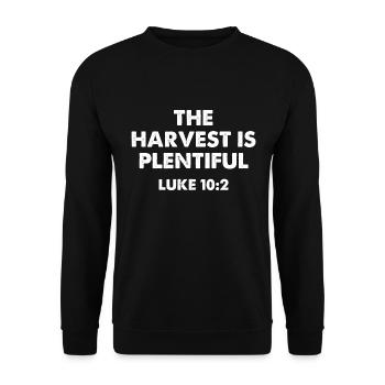 The Harvest Is Plentiful Luke 10:2 - Unisex Sweatshirt - black - Front - Alina (178cm) & Michal (187cm)