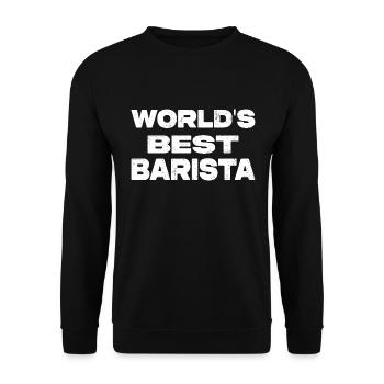 World's Best Barista - Unisex Sweatshirt - black - Front - Alina (178cm) & Michal (187cm)