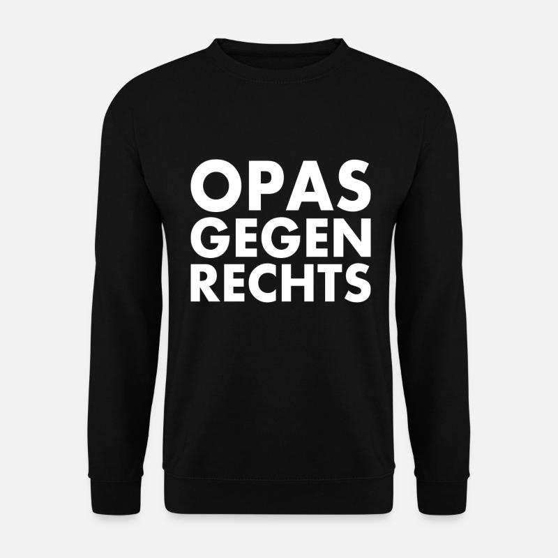 Opas gegen rechts - Unisex Pullover - Schwarz