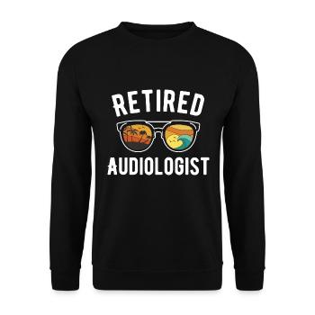 Strandtaugliches Audiologie-Sonnenbrillenhemd - Unisex Pullover - Schwarz - Vorne - Alina (178cm) & Michal (187cm)
