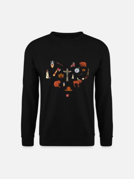 Canadian Vintage Symbols Canada Flag Maple Leaf - Unisex Pullover - Schwarz