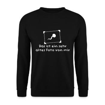 Das ist ein altes Foto von mir - Lustig - Unisex Pullover - Schwarz - Vorne - Alina (178cm) & Michal (187cm)