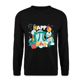 Alles Gute zum Pi-Tag, Mathe-Fauler Lehrer - Unisex Pullover - Schwarz - Vorne - Alina (178cm) & Michal (187cm)