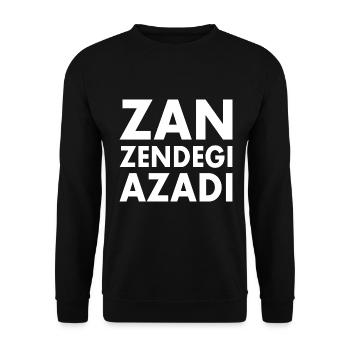Zan zendegi azadi women life freedom - Sweat-shirt Unisexe - noir - Devant - Alina (178cm) & Michal (187cm)