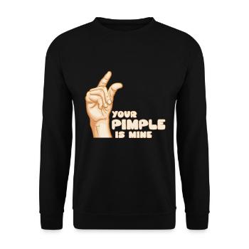 Dein Pickel Gehört Mir - Dermatologie Hautpflege - Unisex Pullover - Schwarz - Vorne - Alina (178cm) & Michal (187cm)