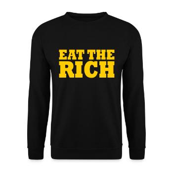 Eat the rich - Unisex Sweatshirt - black - Front - Alina (178cm) & Michal (187cm)