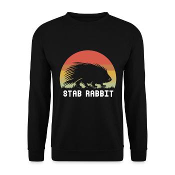 Stab Kaninchen Stachelschwein Wildlife - Unisex Pullover - Schwarz - Vorne - Alina (178cm) & Michal (187cm)