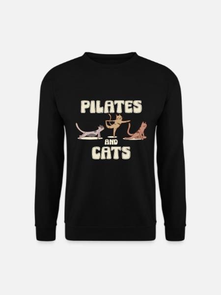 Pilates Und Katzen Entspannungsmotiv - Unisex Pullover - Schwarz