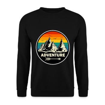 Mountains, Hiking, Adventure, Mountaineering, Adventure - Unisex Sweatshirt - black - Front - Alina (178cm) & Michal (187cm)