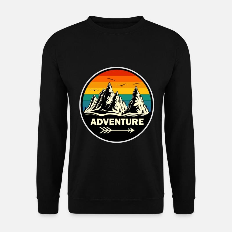 Berge, wandern, Abenteuer, bergsteigen, Adventure - Unisex Pullover - Schwarz