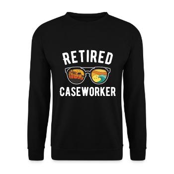 Retired Case Manager Beach Vacation Eyewear Design - Unisex Sweatshirt - black - Front - Alina (178cm) & Michal (187cm)