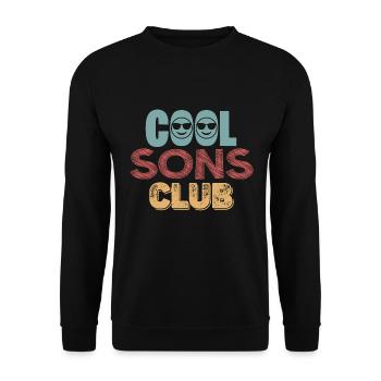 Cool Sons Club Groovy Retro Dad Mom Father's Day - Unisex Sweatshirt - black - Front - Alina (178cm) & Michal (187cm)