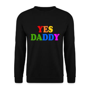 Yes daddy - Unisex Pullover - Schwarz - Vorne - Alina (178cm) & Michal (187cm)
