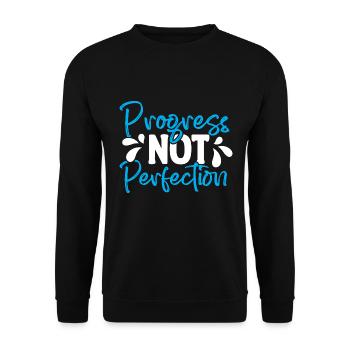 Progress instead of perfection Self-love - Unisex Sweatshirt - black - Front - Alina (178cm) & Michal (187cm)