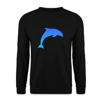 Delfin Dolphin - Unisex Pullover - Schwarz - Vorne - Alina (178cm) & Michal (187cm)