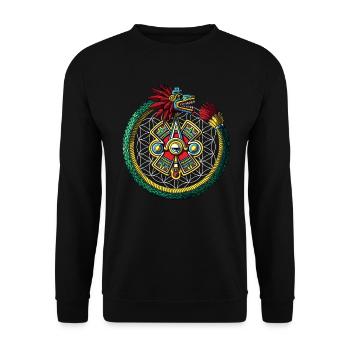 Quetzalcoatl Aztec Ouroboros - Sweat-shirt Unisexe - noir - Devant - Alina (178cm) & Michal (187cm)